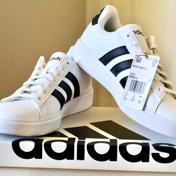 adidas Shoes - Adidas Grand Court White and Black Shoes